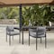 Armen Living Argiope Outdoor Patio Dining Chairs in Aluminum with Gray Cushions, PK2 840254332997 - alternate 4